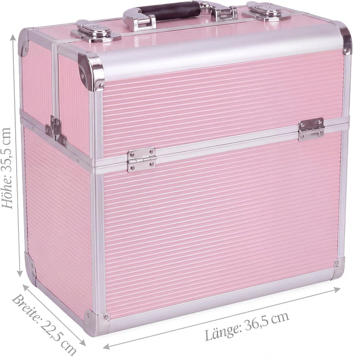 N&amp;BF Kosmetikkoffer Gross Rosa | Profi Schminkkoffer Abschliessbar Leer, Rosa