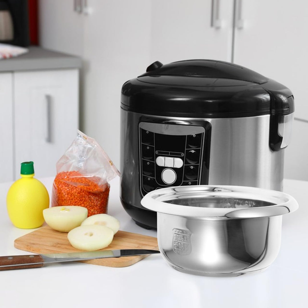 Amosfun Edelstahl Innentopf FüR Reiskocher 1 Liter Ersatz Topf Universell Passend FüR Reis Dampfgare