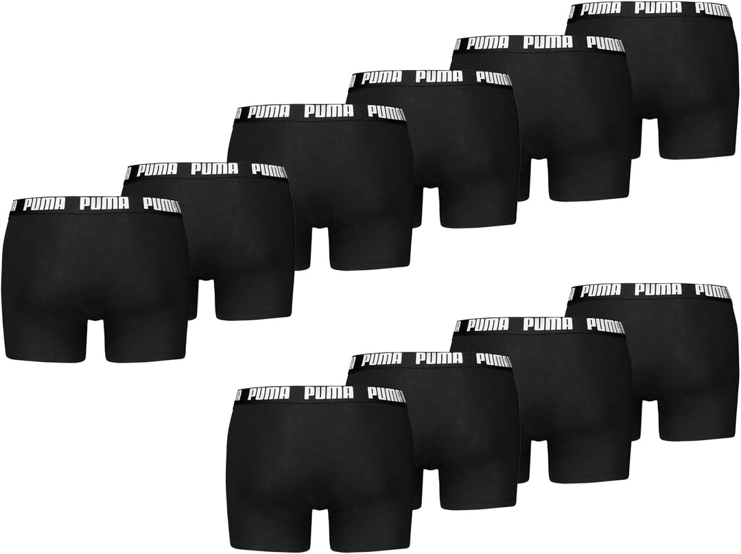 Puma 10 er Pack Boxer Boxershorts Men Herren Unterhose Pant Unterwäsche S 001 - Black, S 001 - Black