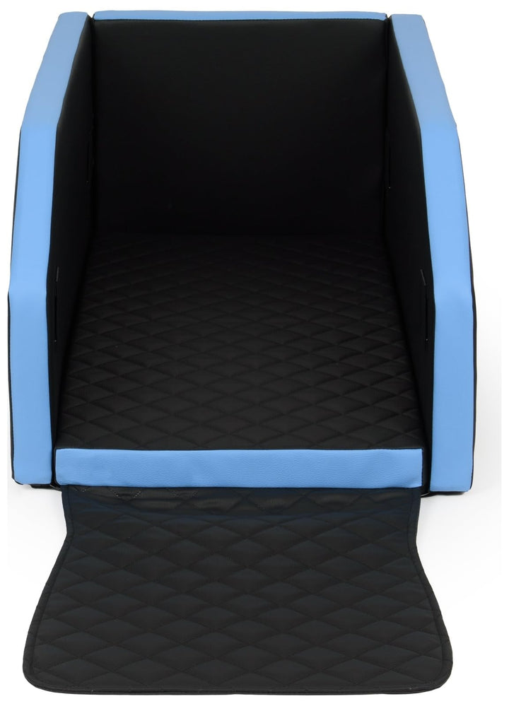 Autohundebett Hunde-Autositz Hundebett f. Rückbank Hundesitz Modulbett 55x100 cm (Farbe: schwarz, bl