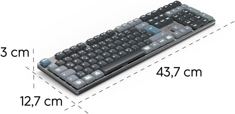 Hama mechanische Tastatur kabellos (Multi-Device 1x Funk, 2X Bluetooth für PC, Laptop, Tablet, Gamin