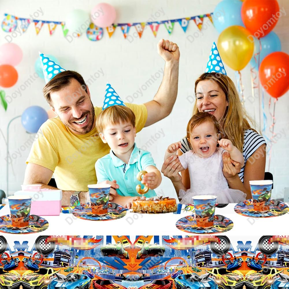 Racing Car Geburtstag Deko,Doyomtoy Partygeschirr Rennauto Geburtstag Party Set Geburtstagsteller Ta