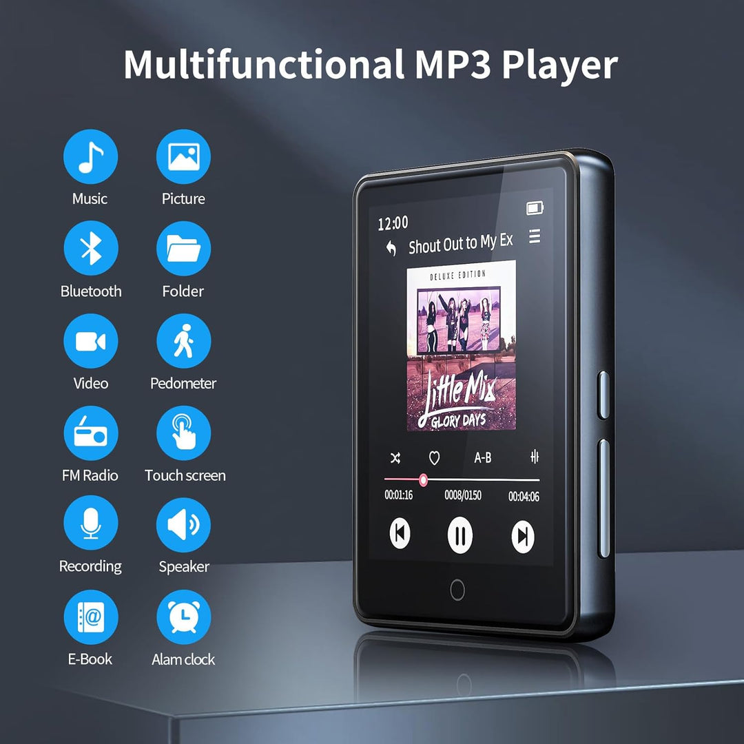 64 GB MP3 Player Bluetooth 5.3 Portable 2,8” Touchscreen Music Player mp3-player Kinder mit Lautspre