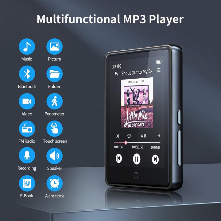 64 GB MP3 Player Bluetooth 5.3 Portable 2,8” Touchscreen Music Player mp3-player Kinder mit Lautspre