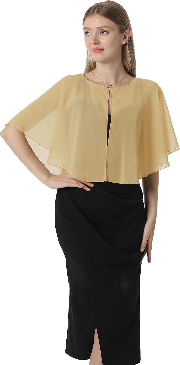 Chiffon-Capelet, weiche Umhänge, Schals und Wickeltücher für Abendkleid, Hochzeit, Umhang der 1920er