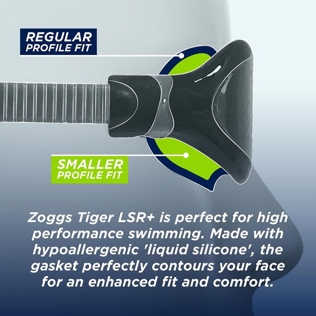 Zoggs Unisex Tiger Lsr+ Spiegel Schwimmbrille für Erwachsene Einheitsgrösse Schwarz/Grau/Spiegelgold