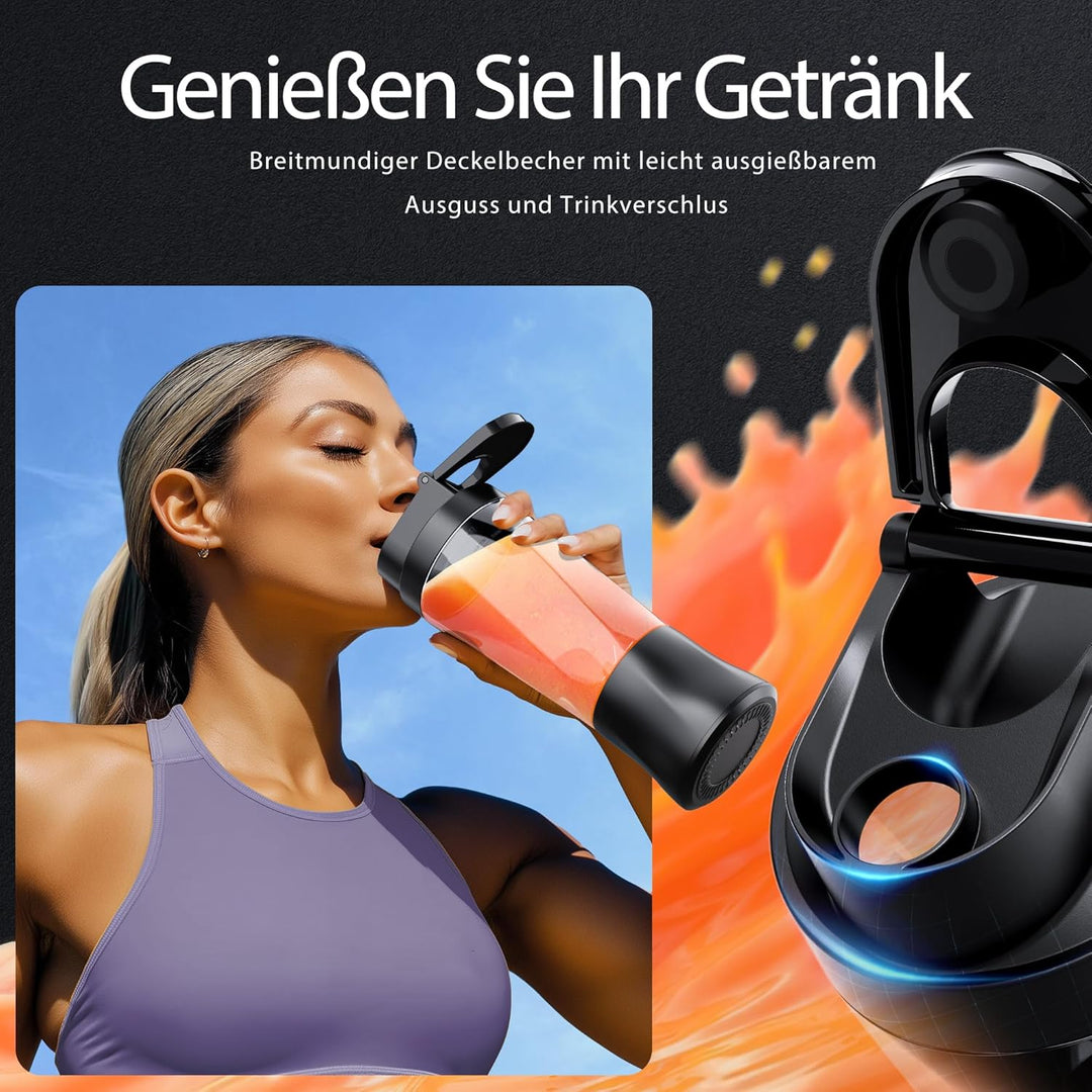Smoothie Maker to go/Tragbarer Mixer/Blender/Smoothie Maker,700ml Becher,6000 mAh Batterie,Leistungs