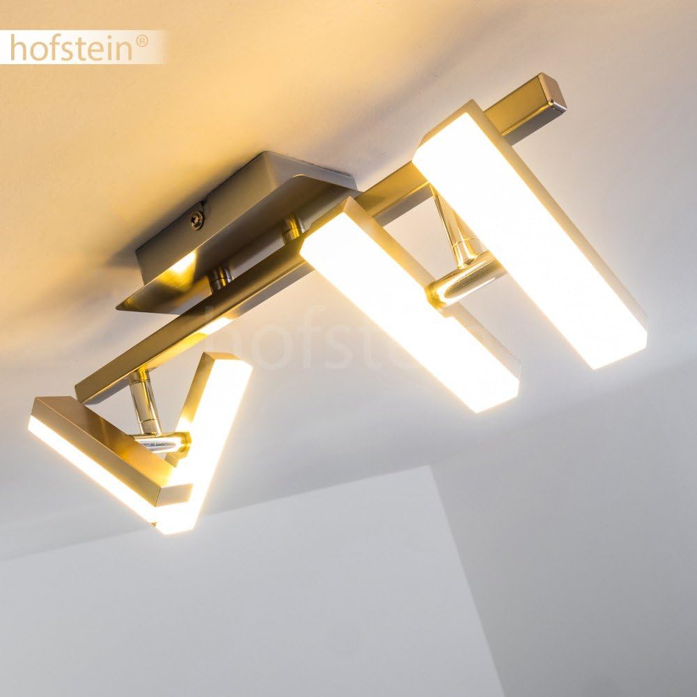 LED Deckenleuchte Sakami, Deckenleuchte in Nickel-matt, 4-flammig, mit 4 verstellbaren Strahlern, je