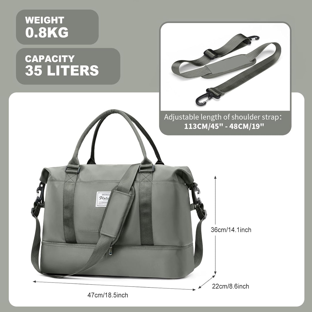 Reisetasche Damen Handgepäck Tasche Sporttasche mit Kulturbeutel Weekender Bag Schwimmtasche Wasserd