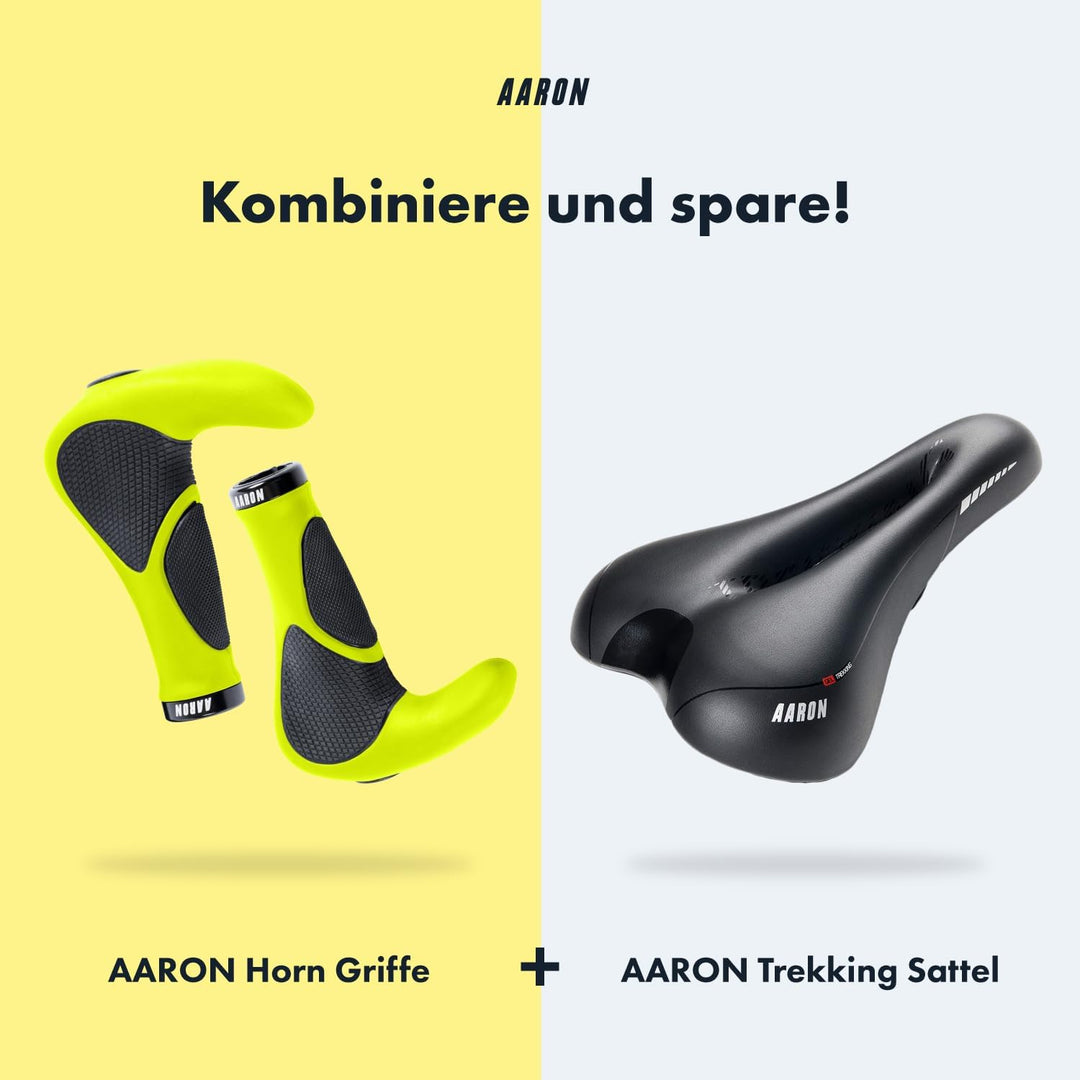 AARON Horn Lenker Griffe mit Gel Dämpfung, ergonomische Lenkerhörner aus rutschfestem Gummi, Fahrrad