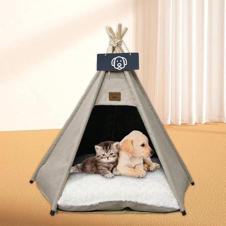 Tipi Zelt fur Katzen und Hunde Haustierzelte Häuser mit Plüschkissen Luxery Hundezelt Katzenzelt Abn