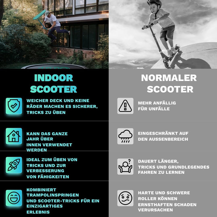 The Indo Trick Scooter - Stunt Scooter for Teens, Kids and Adults - Trampoline Scooter to Practice P