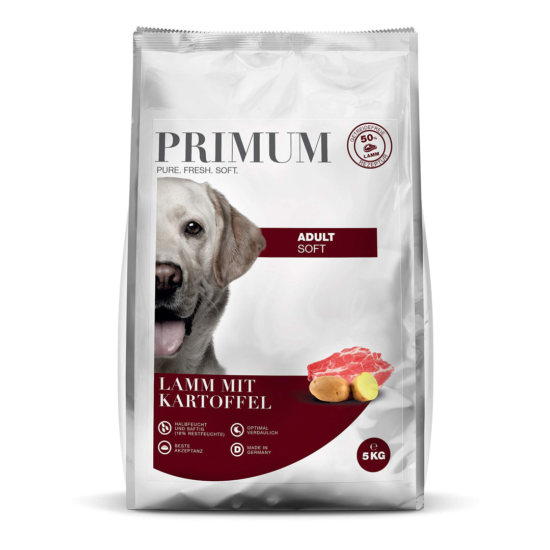 Primum - Soft Lamm mit Kartoffel - 5 kg - Halbfeuchtes Hundefutter - Getreidefreies Trockenfutter -