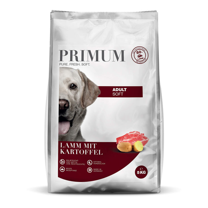 Primum - Soft Lamm mit Kartoffel - 5 kg - Halbfeuchtes Hundefutter - Getreidefreies Trockenfutter -