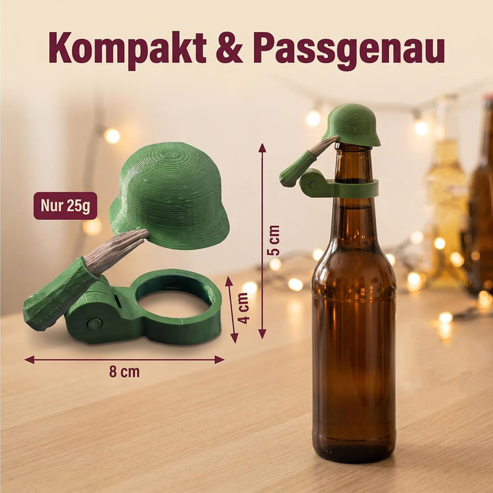 PLUSHCEWT 4 Stück Soldat Salut Bierflaschen Helm Soldatengruss Bierflaschenhelm Bierhelm lustiger Fl