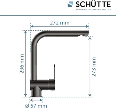 SCHÜTTE 79836 RIO 360° schwenkbare Küchenarmatur, Spültisch Armatur mit hohem Auslauf Küche, Einhebe