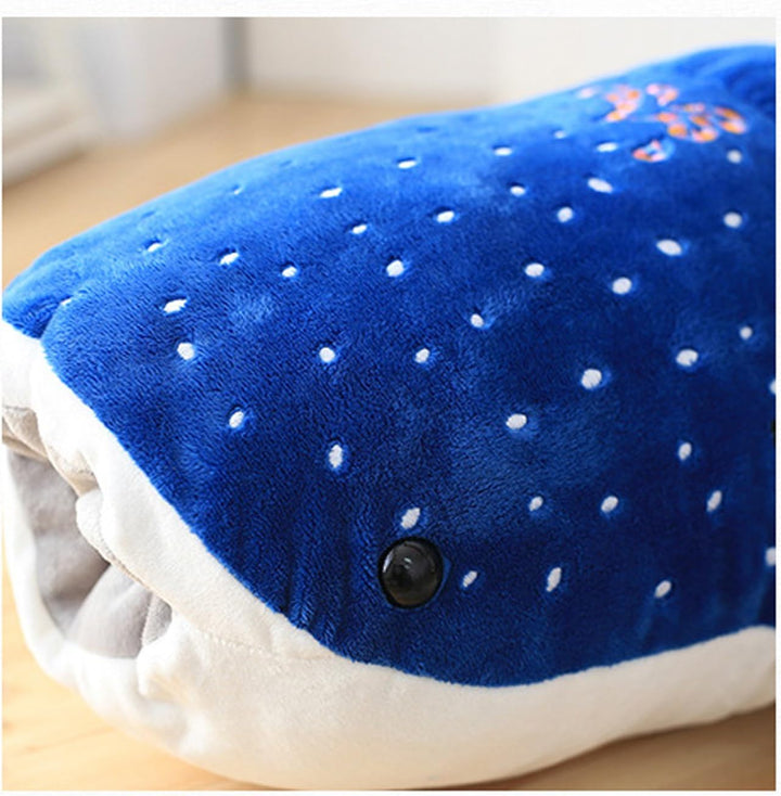 Kreative Walhai Kissen Plüsch Puppe Nickerchen Kissen 100cm Blau, 100cm Blau