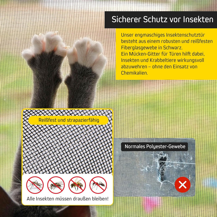 Jalousiescout ProtectLine Fliegengittertür zum Schutz vor Mücken, strapazierfähiges Fiberglas mit Al