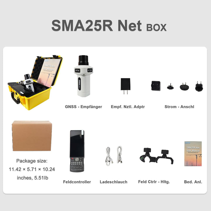 SMA25R Net GNSS RTK-Vermessungssystem: Handgeführter Hochpräzisions-Positionierungsempfänger mit Kol