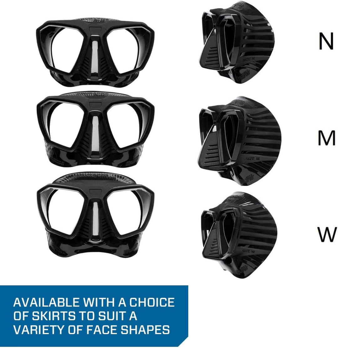 Scubapro D-Mask Tauchmaske - inkl. Montageadapter für den HUD Tauchcomputer Blau Schwarz Small/Narro