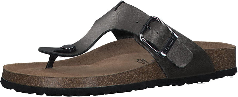 Tamaris Damen Pantoletten, Frauen Slip On 36 EU Anthrazit, 36 EU Anthrazit