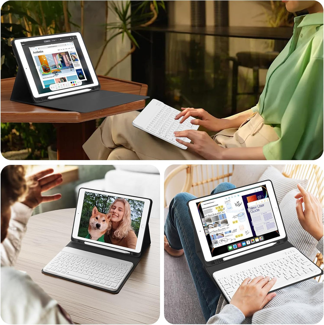 Tastatur Hülle für iPad 9. Generation / 8. Generation / 7.Generation 10,2 Zoll, Magnetisch Abnehmbar