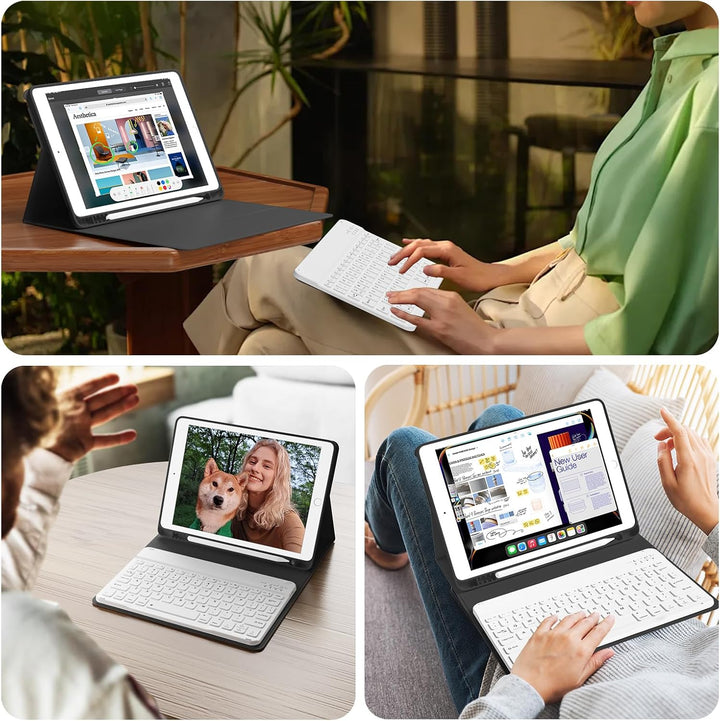 Tastatur Hülle für iPad 9. Generation / 8. Generation / 7.Generation 10,2 Zoll, Magnetisch Abnehmbar