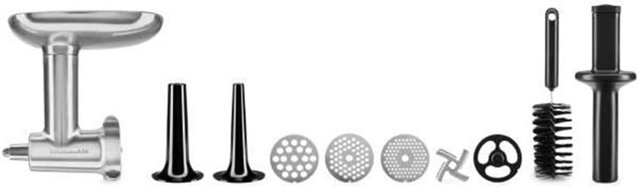 KitchenAid 5KSMMGA Ganzmetall Fleischwolf Zubehör für die Küchenmaschinen, Metall, Silver