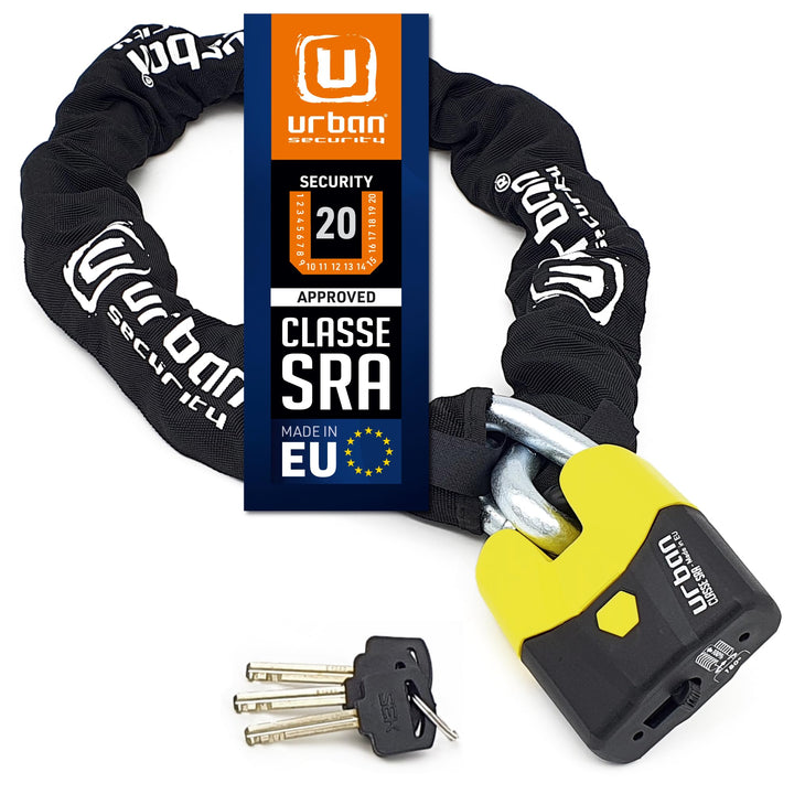 URBAN U8K120 Kettenschloss Motorrad Motorradschloss Vorhängeschloss und Kette, Sicherheit 20/20 mit