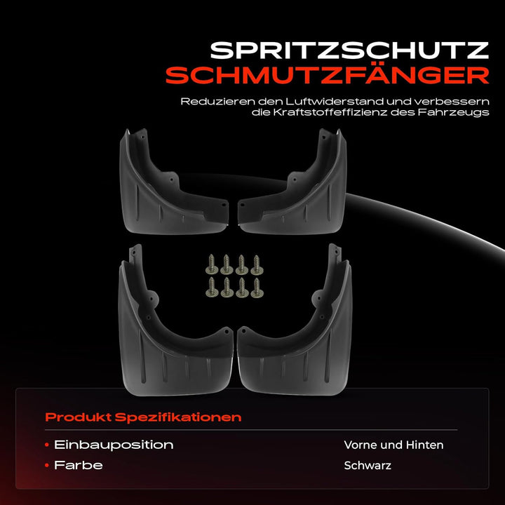 4x Spritzschutz Schmutzfänger Vorne Hinten Links und Rechts für Cayenne 955 9PA SUV 2002-2010