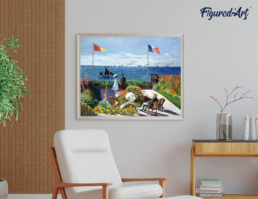 Figured'Art Diamond Painting Erwachsene 40x50cm Ganze Leinwand gerollt Die Terrasse am Sainte Adress