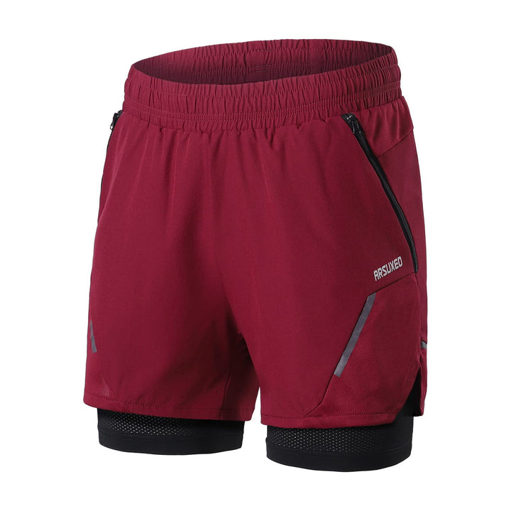 ARSUXEO Laufshorts Herren Laufhosen 2 in 1 Trainingsshorts Kurze Turnhose mit Mesh Liner Reissversch