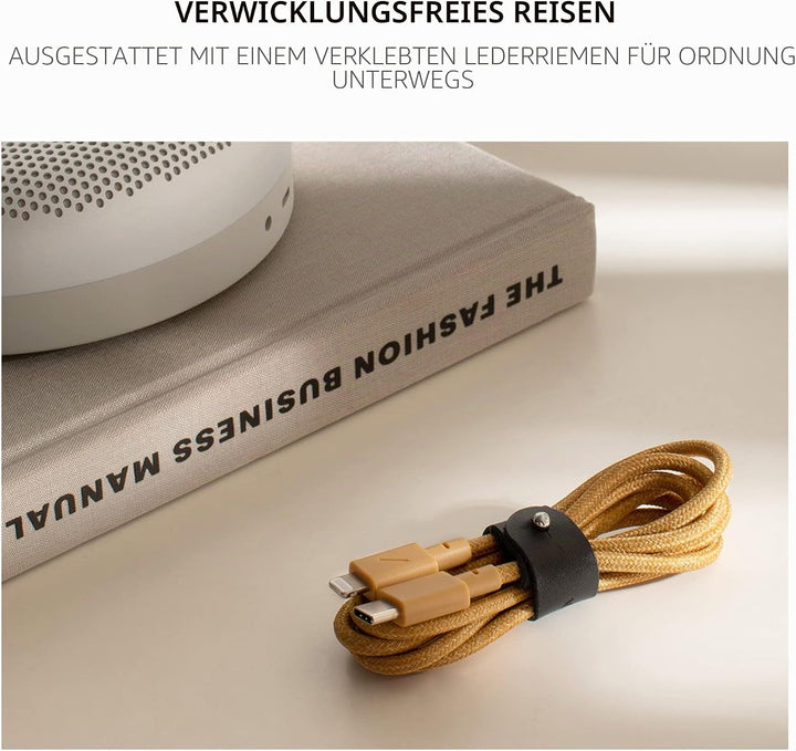 Native Union Belt Cable USB-C auf Lightning – ca. 1.2 m (4 ft.) Ultrastarkes, Verstärktes Kabel [MFi