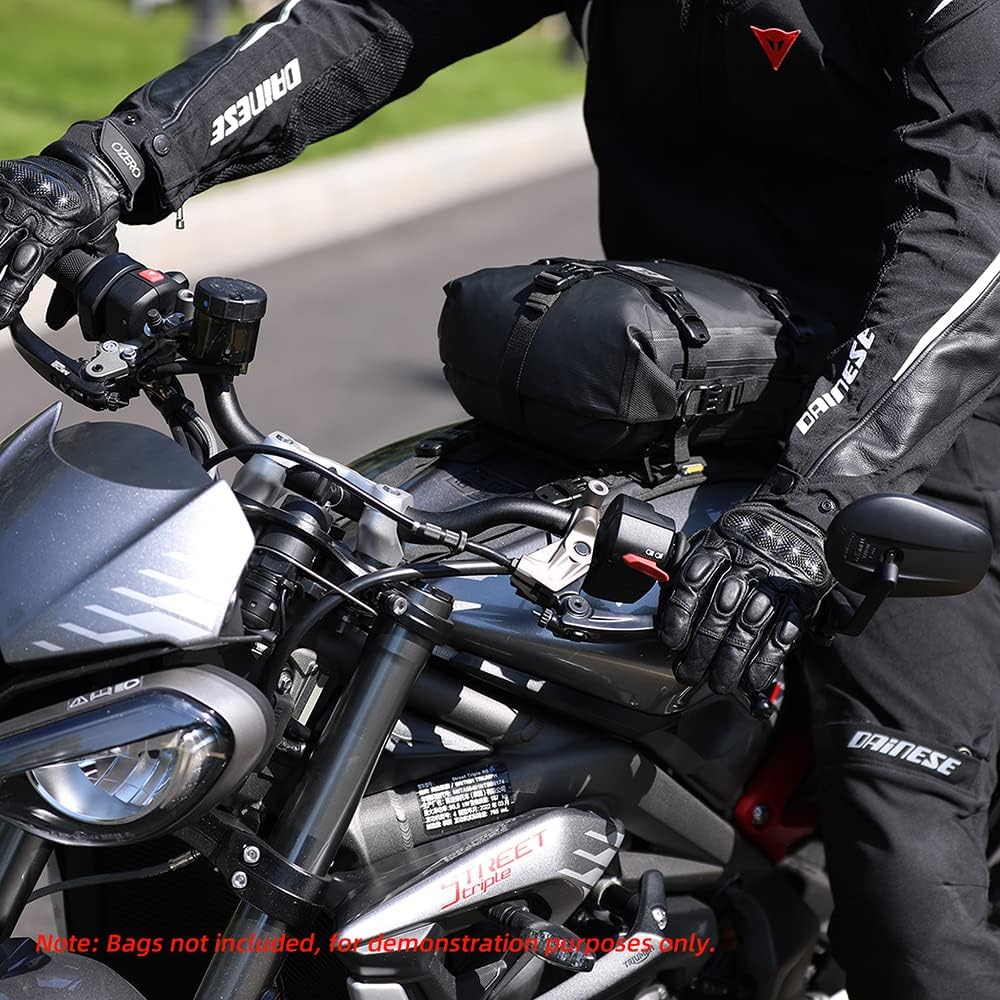 Rhinowalk Motorrad-Tankrucksack/Stossstangentasche, universelle Satteltaschen-Montagebasis Schwarz L