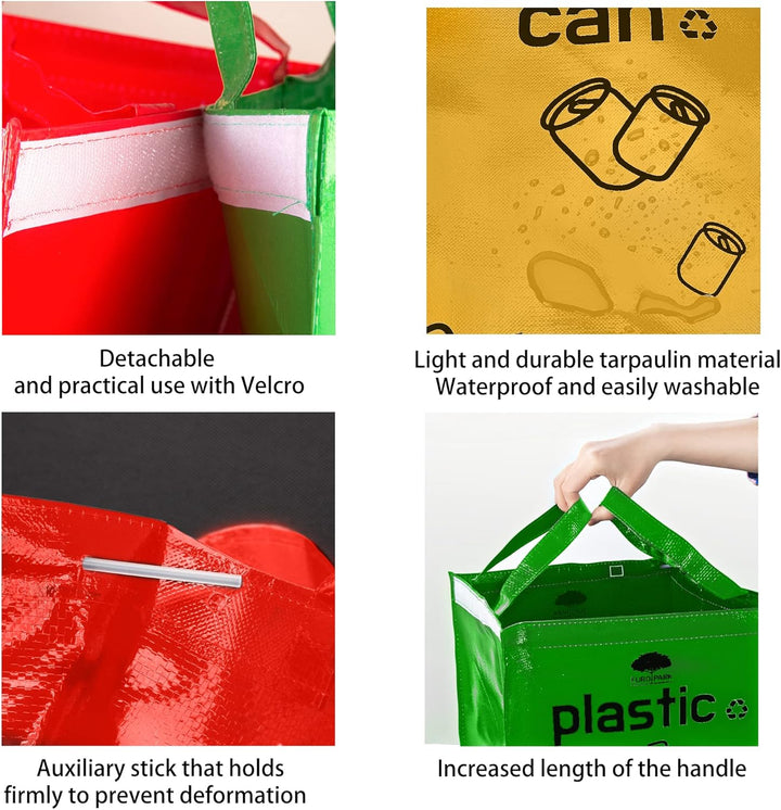 3er-Set Recycling-Müllbeutel, Recyclingbehälter und Wäschekorb, wiederverwendbarer, recycelbarer Mül