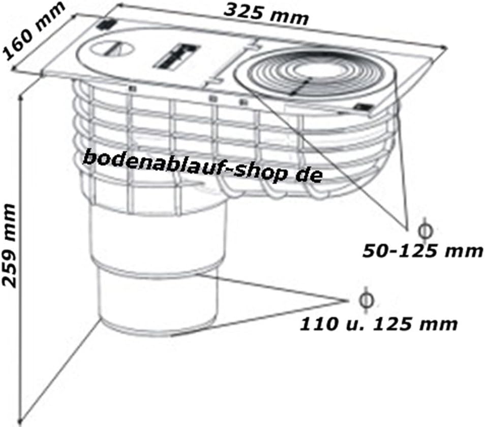 Regensinkkasten Regenrohrablauf Regenwasserablauf Dachrinnenablauf Q3 braun