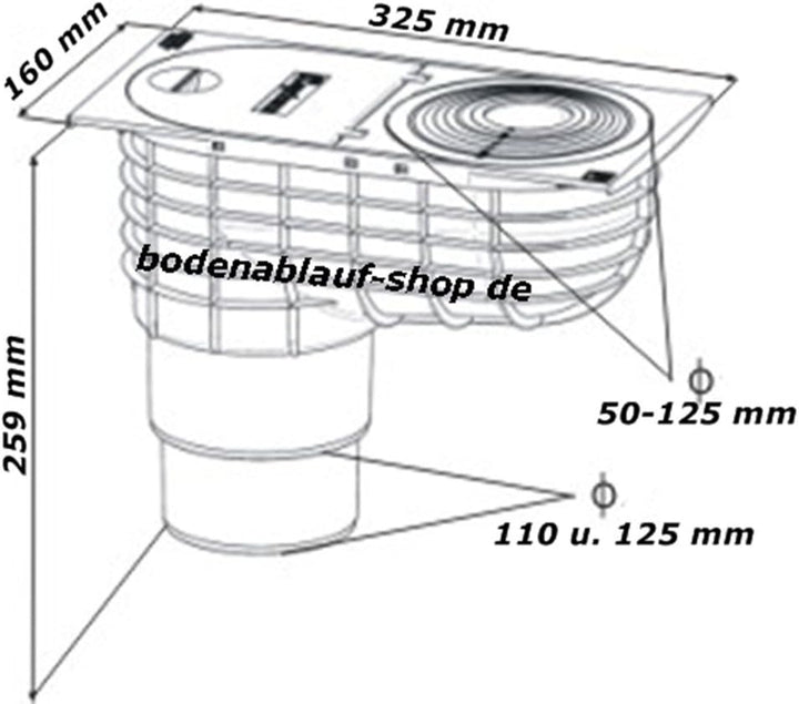 Regensinkkasten Regenrohrablauf Regenwasserablauf Dachrinnenablauf Q3 braun