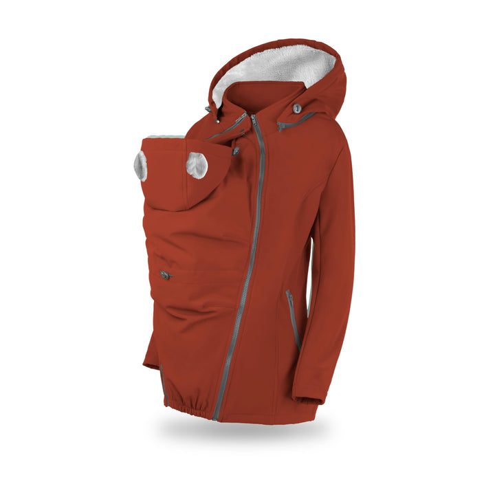 fun2bemum Aurora 5in1 Winter Jacke, Umstandsjacke mit Einsatz, Softshell Tragejacke mit Teddyfutter