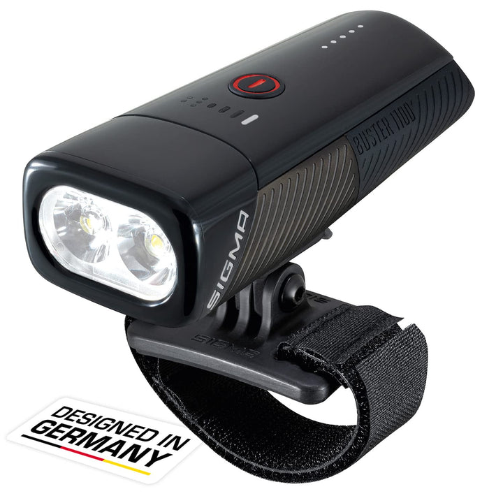 Sigma Sport – Buster 1100 | Fahrradbeleuchtung vorne mit 1100 Lumen | Wiederaufladbare Helmleuchte m