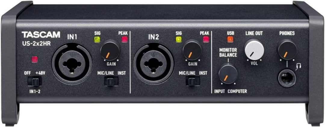 Tascam US-2X2HR USB-Audio-/MIDI-Interface (2 Eingänge, 2 Ausgänge) & PS-P520U Netzteil US-2x2HR Bund