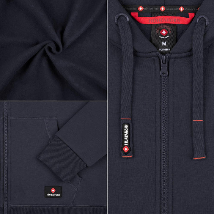 Höhenhorn Woodberg Herren Hoodie Pullover Sweatshirt Kapuzenpullover, Dunkelblau