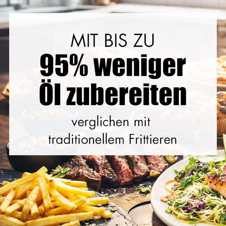 Heissluftfritteuse XXL 8L Familie, Multi Airfryer &amp; Mini Backofen 2000W mit 10 Automatikprogrammen,