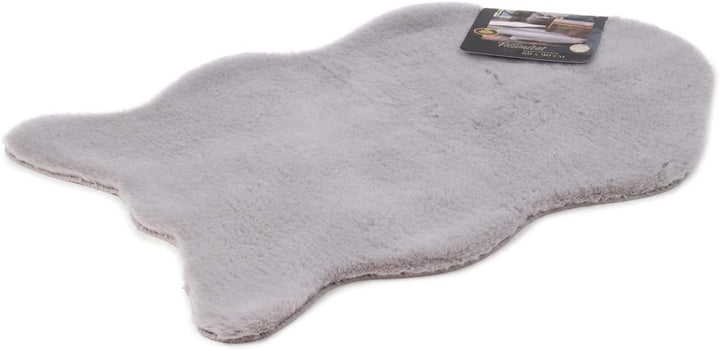 Gözze - Eleganter und Weicher Teppich aus Kunstleder, 60 x 90 cm - Silber Silber 60 x 90 cm (Rechtec