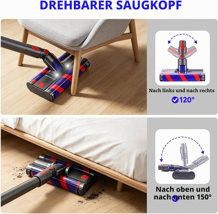 Weiche Walzenbürste Kompatibel mit den Staubsaugern Dyson V7, V8, V10, V11 Ersatzteile mit Frontbele