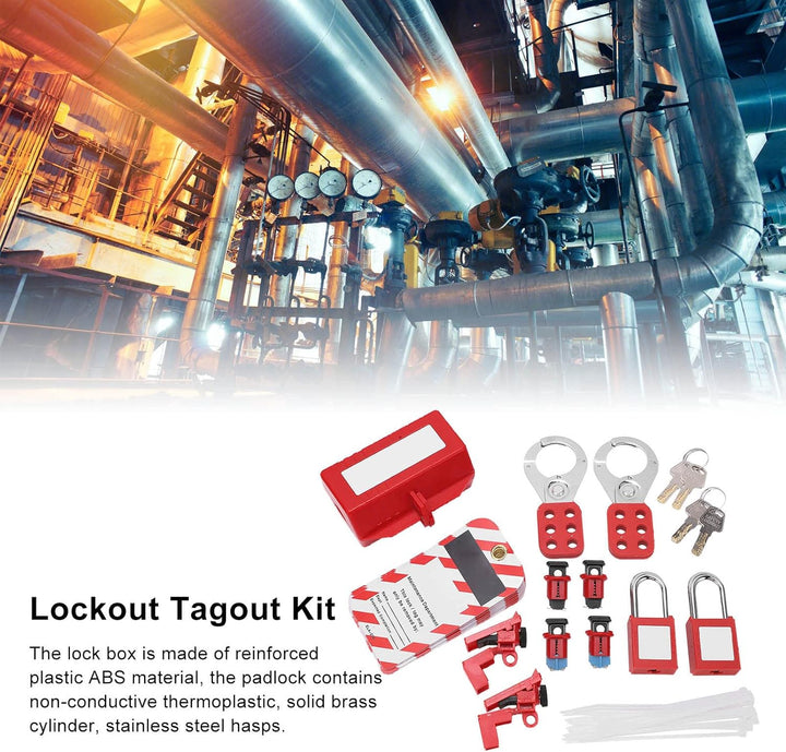 Cocoarm Elektrisches Sperr-Tagout-Set, Loto-Klemmen für Leistungsschalter, mit Vorhängeschloss, Anhä