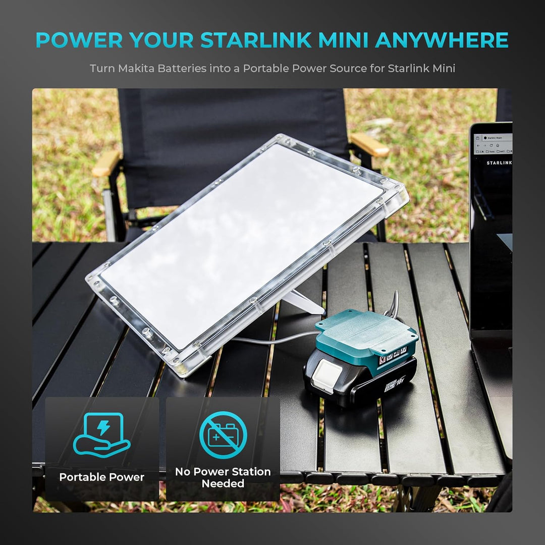 Akku-Adapter für Starlink Mini – Kompatibel mit Makita 18V Akkus, 60W 20V/3A Stromversorgung, Tragba