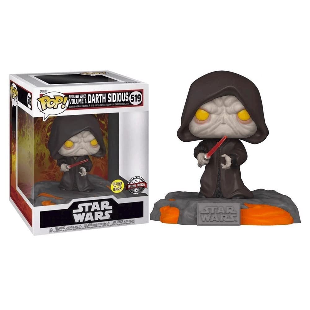 Funko Pop! Deluxe Disney: Star Wars Sith - Red Saber Series Volume 1: Darth Sidious (Glows in The Da