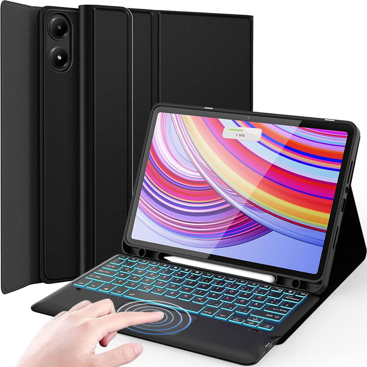Wineecy Beleuchtete Tastatur Hülle für Redmi Pad Pro 12,1 Zoll 2024 Tablet, Magnetisch Abnehmbare Ka