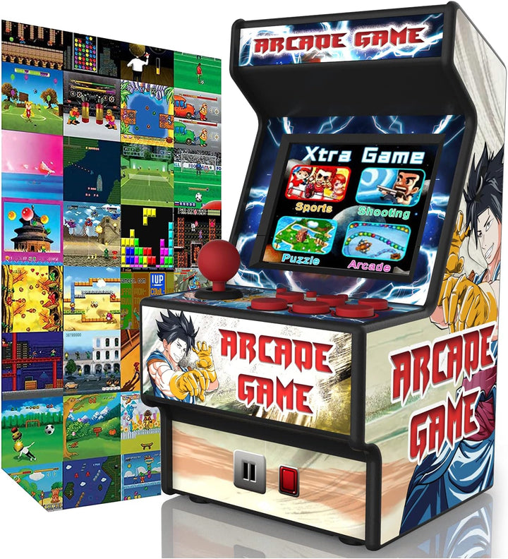 Mini Arcade Machine, Retro Handheld Konsole mit 156 Klassische Spielen, 2.8-Zoll LCD-Bildschirm, 16