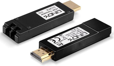 LINDY HDMI Extender 4K LWL 300m, Duplex LC Multimode 50/125 OM3, (nicht enthalten) Single, Single